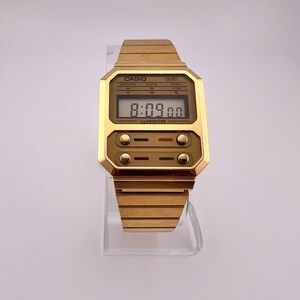 Casio Vintage Digital Gold-Tone Unisex Watch A100WEG